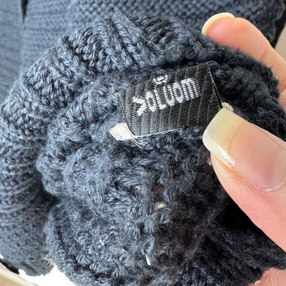 Volcom Black Knit Cardigan Gold Studded Sleeves Front Gold Buttons XS / S - Picture 14 of 16